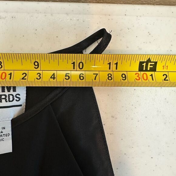 R&M Richards Black Evening Top Size 14 Sequined Sleeveless Chiffon Satin Top - Picture 11 of 16